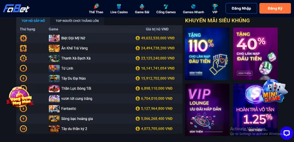 Các chương trình khuyến mãi bắn cá tại 32win32 login